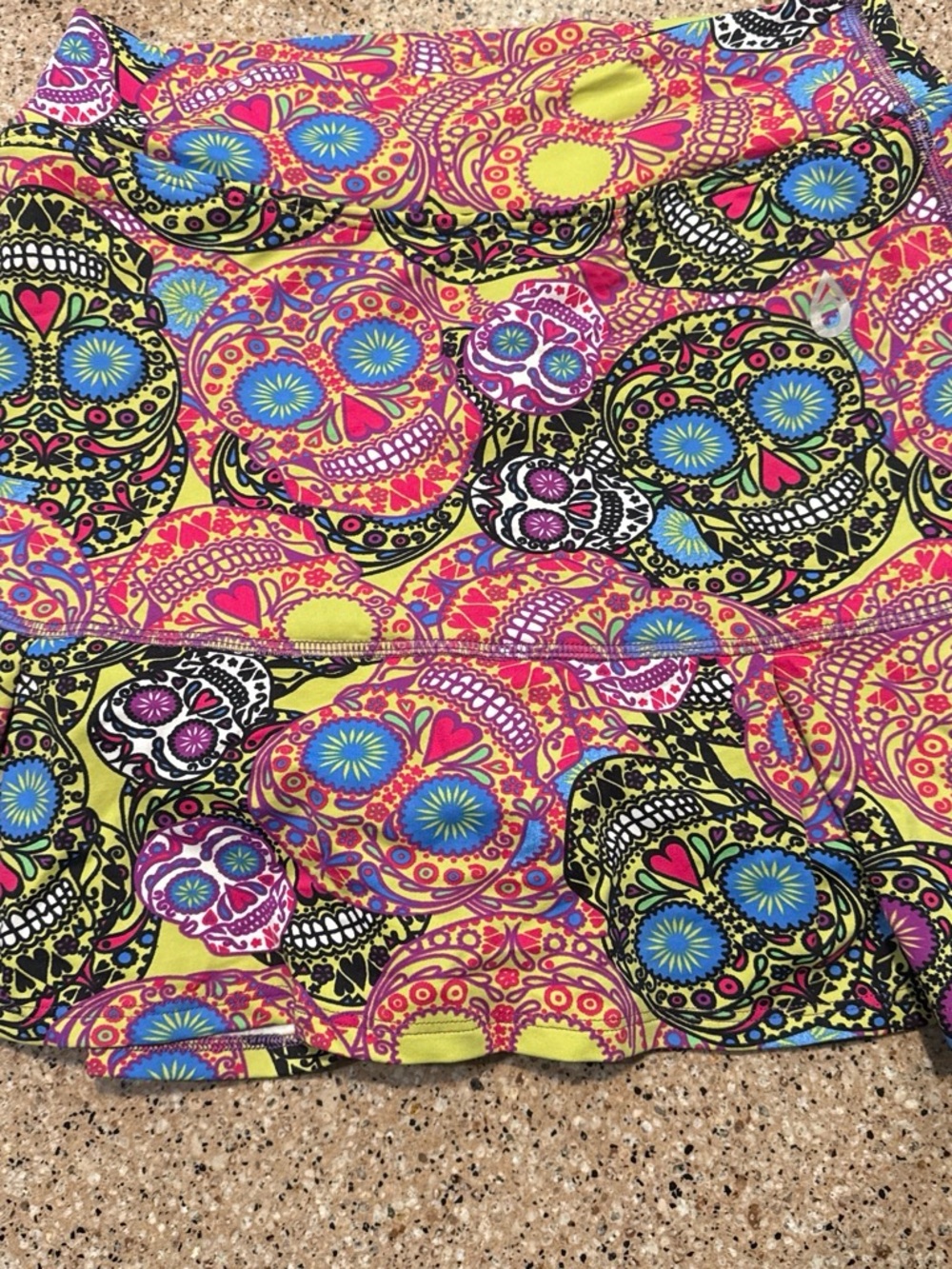 DONAJO Vibrant Sugar Skull Print SkOrt - Neon Multicolor